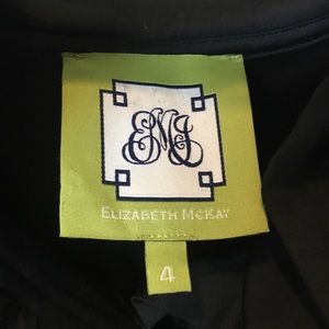 Black cotton sateen tunic dress w/ high collar